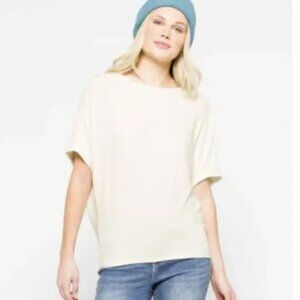 Michael Stars Verna Dolman Sleeve Knit Top Womens Medium Chalk Madison Jersey
